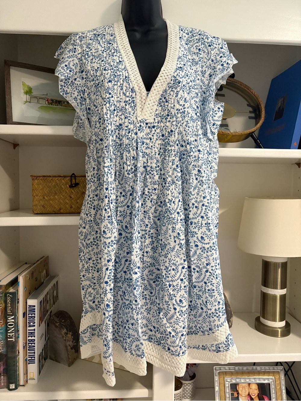Navybleu Eden Blue & White Floral Mini Dress